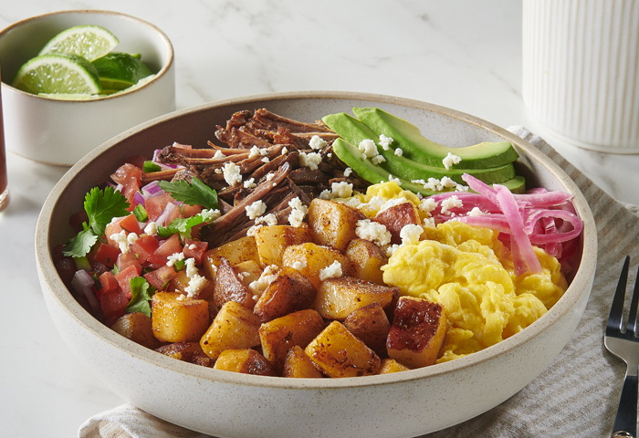 Barbacoa and Chili Lime Diced Potato Bowl