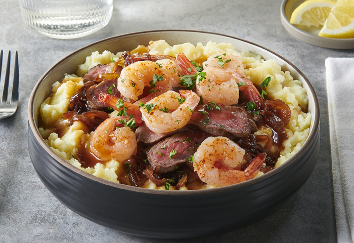 Bourbon Glazed Steak & Shrimp Bowl