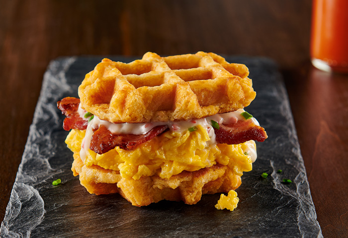 Loaded Breakfast Hash Brown Waffle