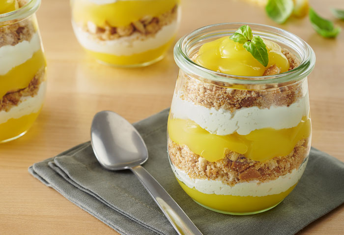 Basil Infused Lemon Curd Shortbread Trifle