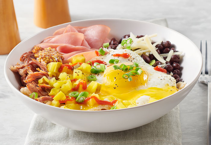 Breakfast Cuban Bowl with Soft Yolk Fried Egg