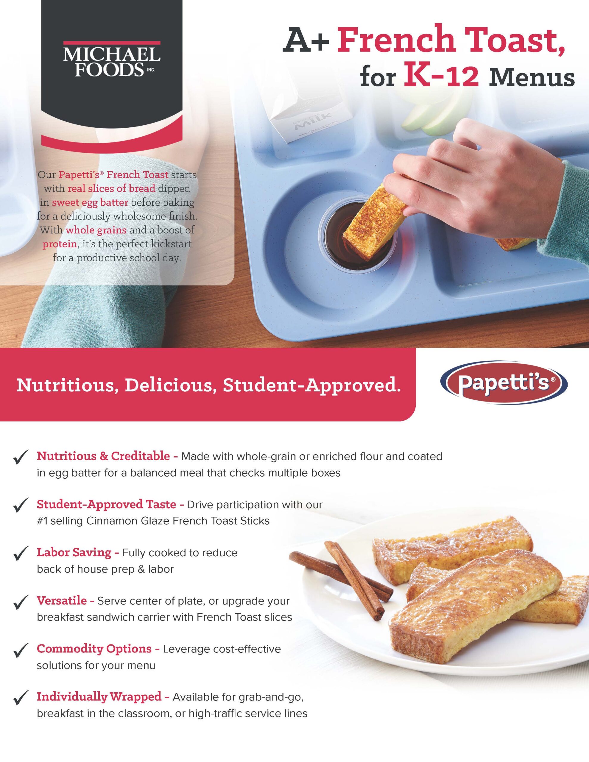 French Toast Slices & Sticks for K-12