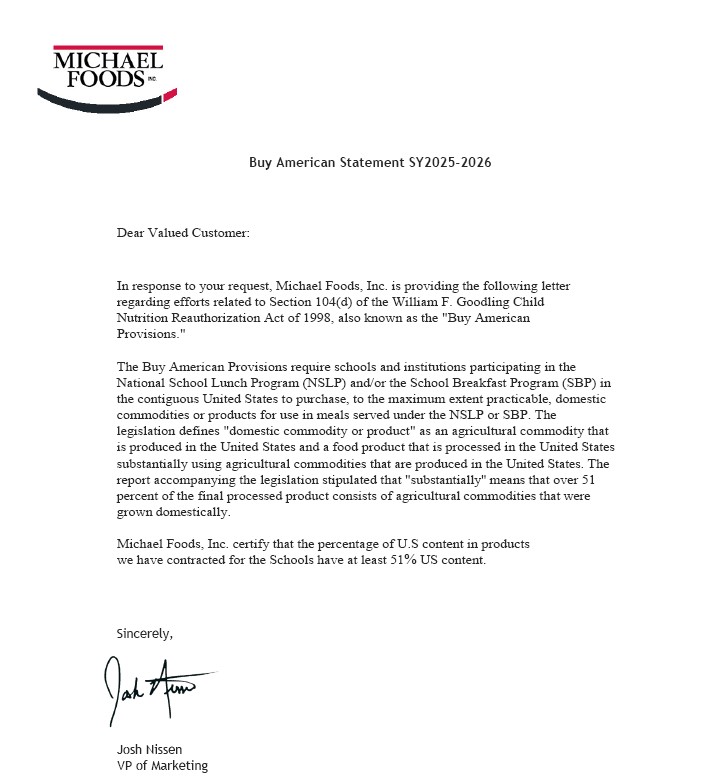 Fair Meadow Buy American Letter SY2025-2026