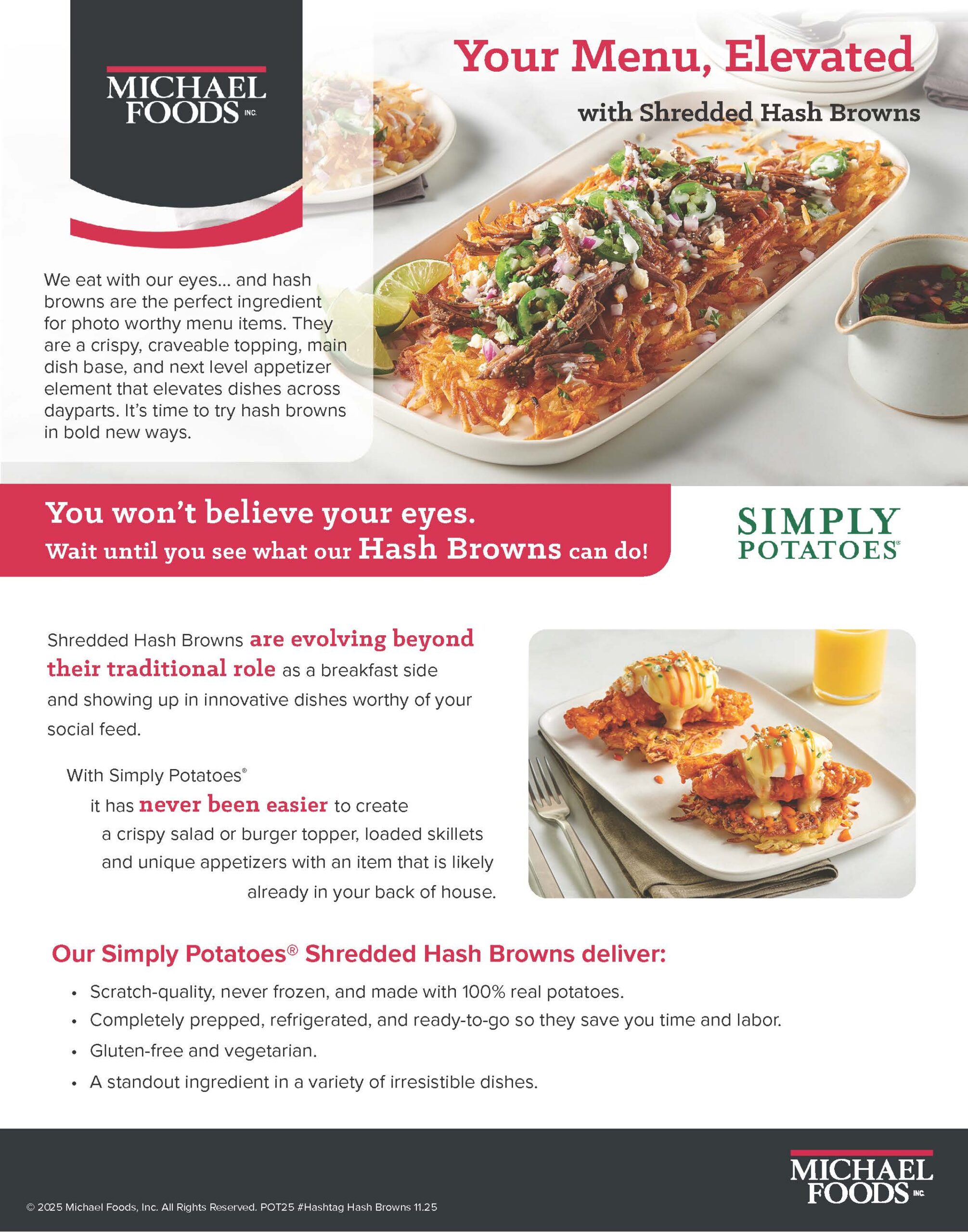 Your Menu, Elevated with Shredded Hash Browns