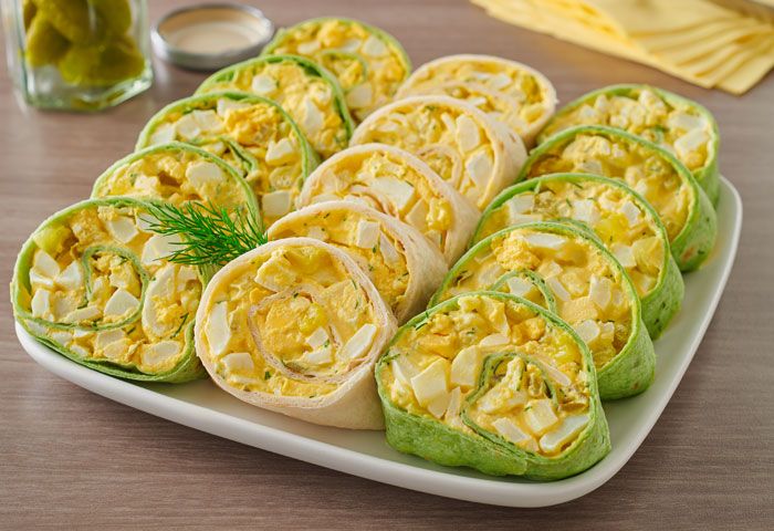 Pickle Egg Salad Pinwheels