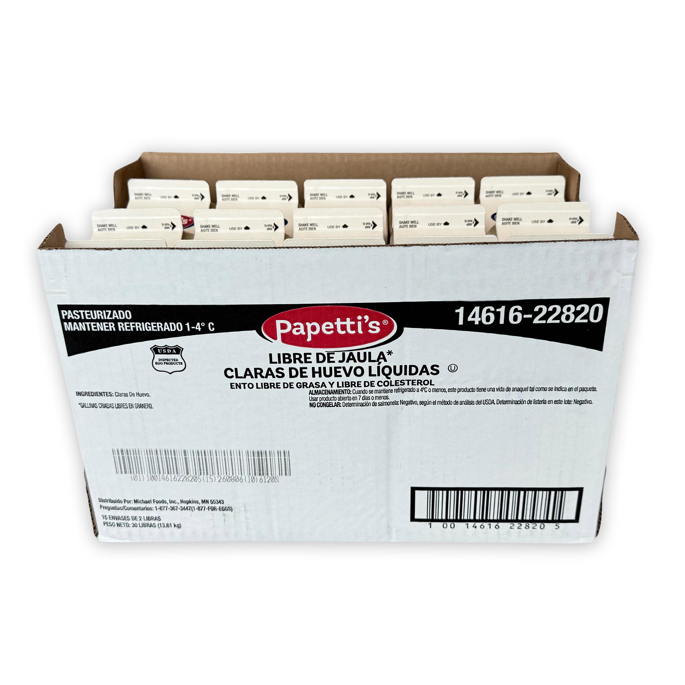 Papetti’s® Cage-Free Egg Whites, 15/2 Lb Cartons