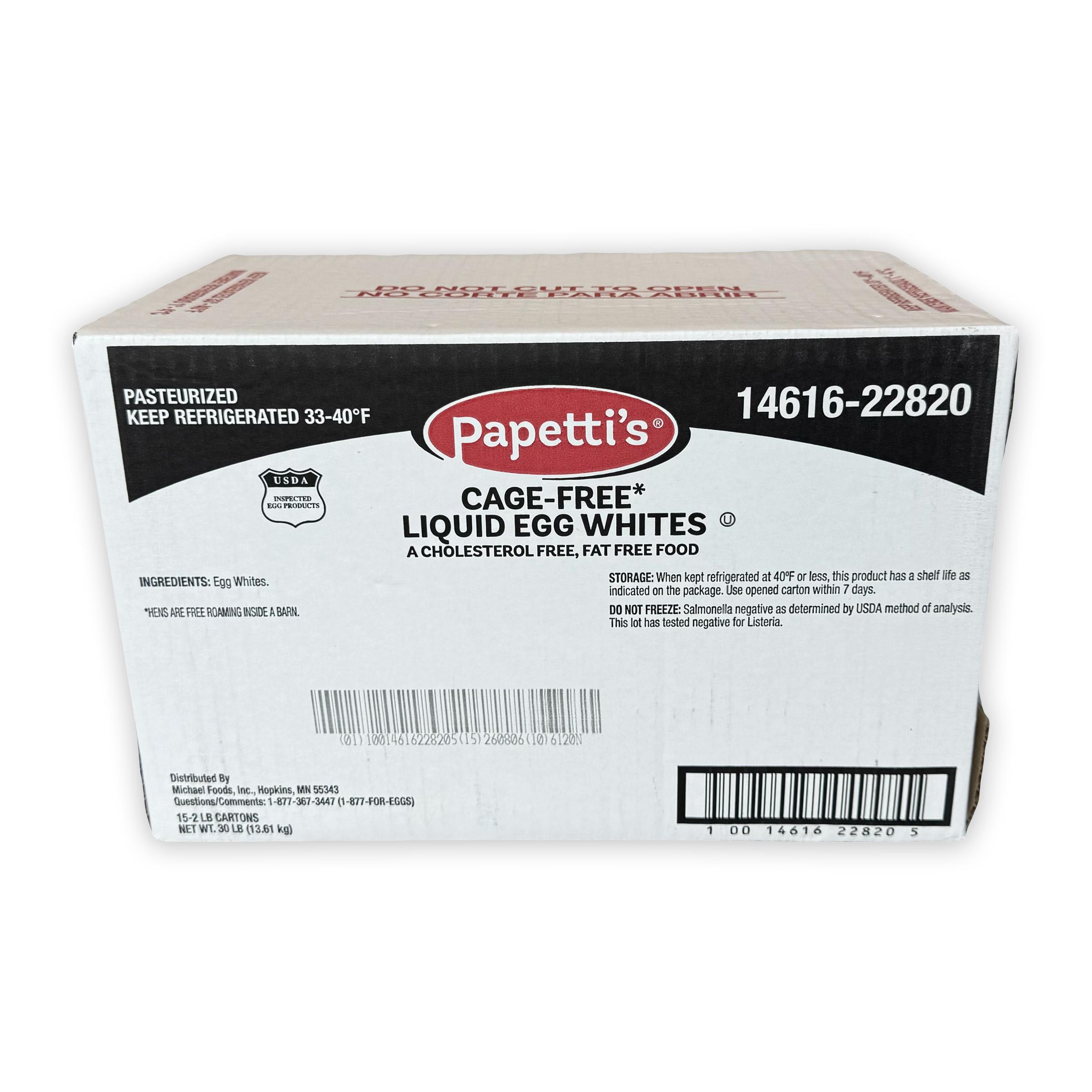 Papetti’s® Cage-Free Egg Whites, 15/2 Lb Cartons