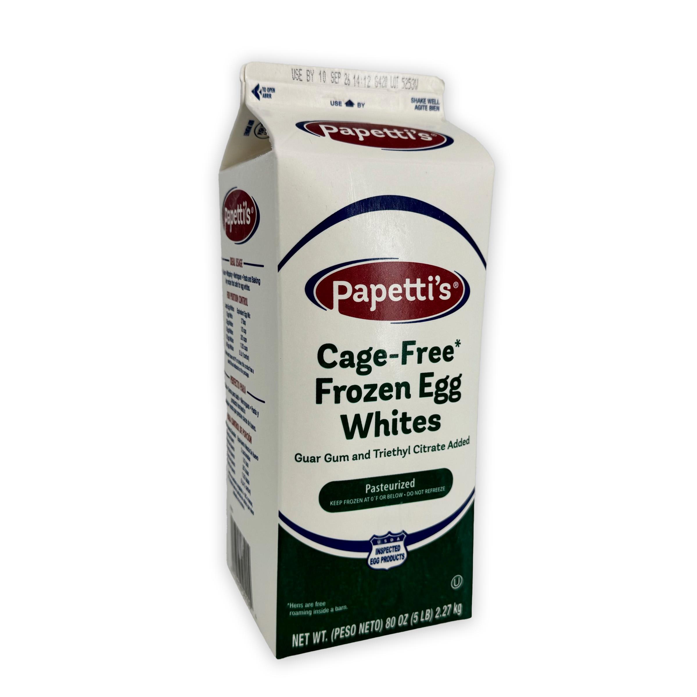 Papetti’s® Cage-Free Frozen Liquid Whites with Triethyl Citrate and Guar Gum, 6/5 Lb Cartons