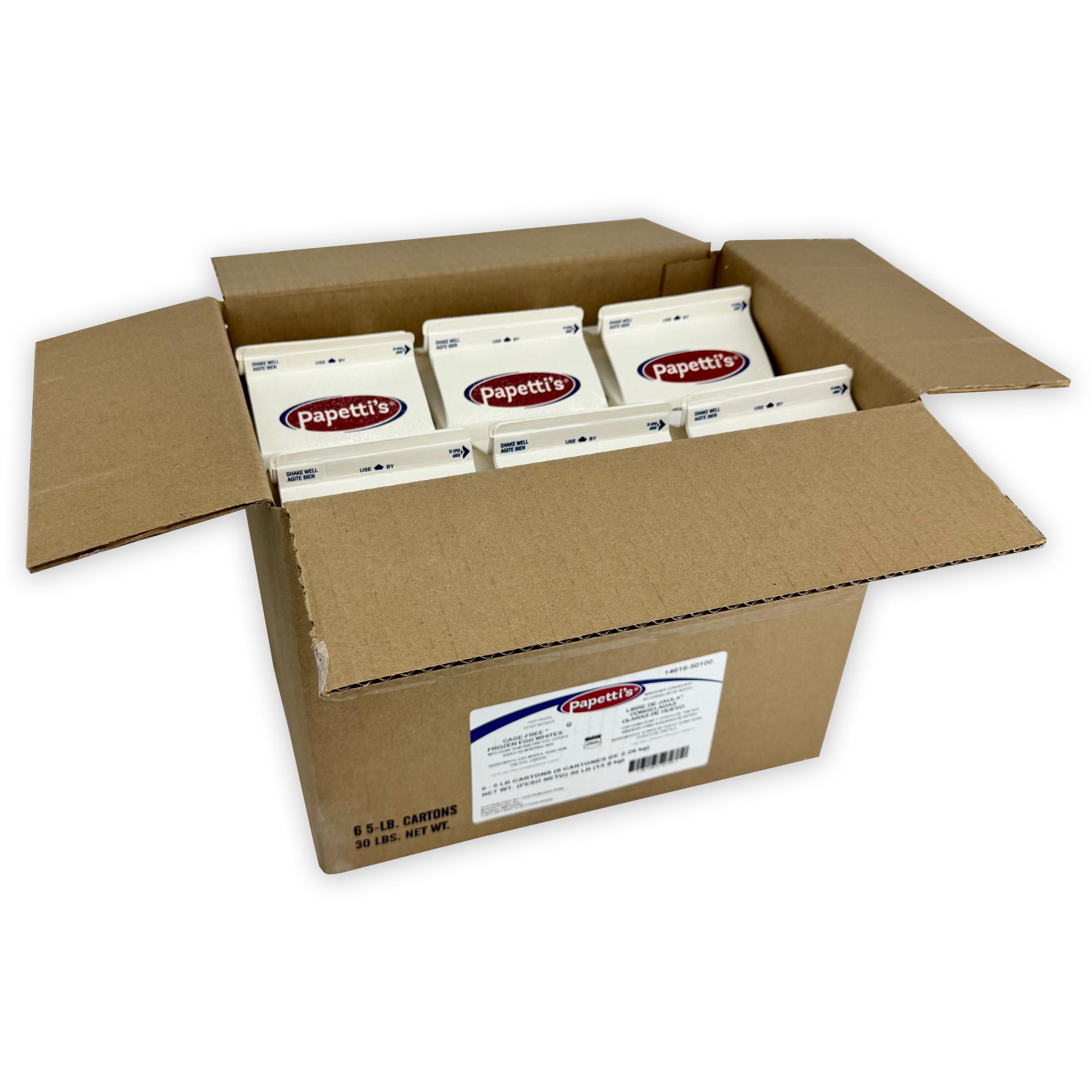Papetti’s® Cage-Free Frozen Liquid Whites with Triethyl Citrate and Guar Gum, 6/5 Lb Cartons
