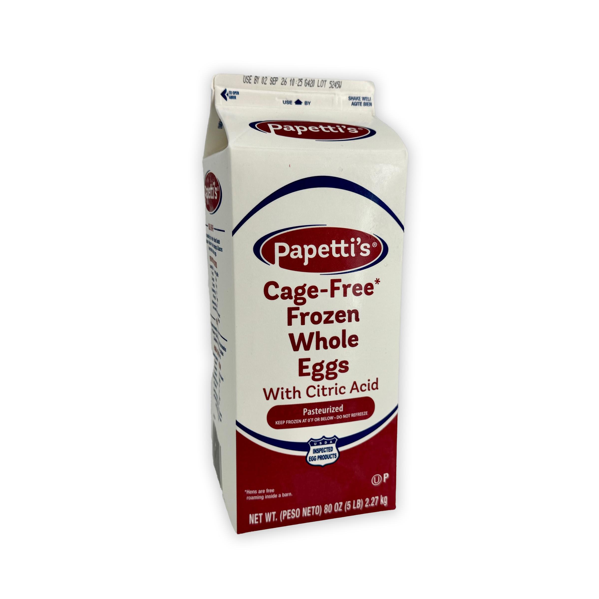 Papetti’s® Cage-Free Frozen Liquid Whole Eggs w/Citric Acid, 6/5 Lb Cartons