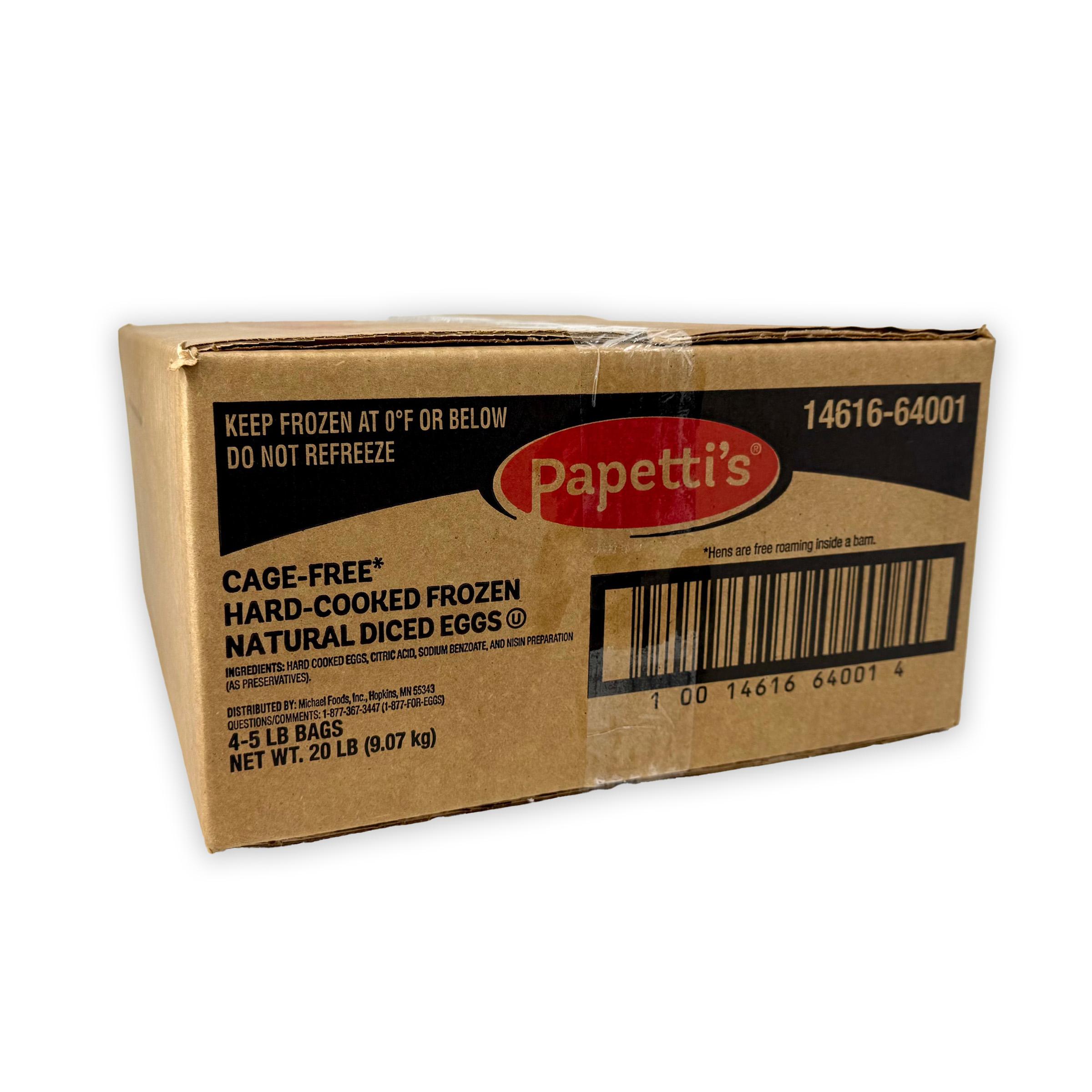 Papetti’s® Cage-Free Frozen Diced Hard Cooked Eggs, 4/5 LB Bag