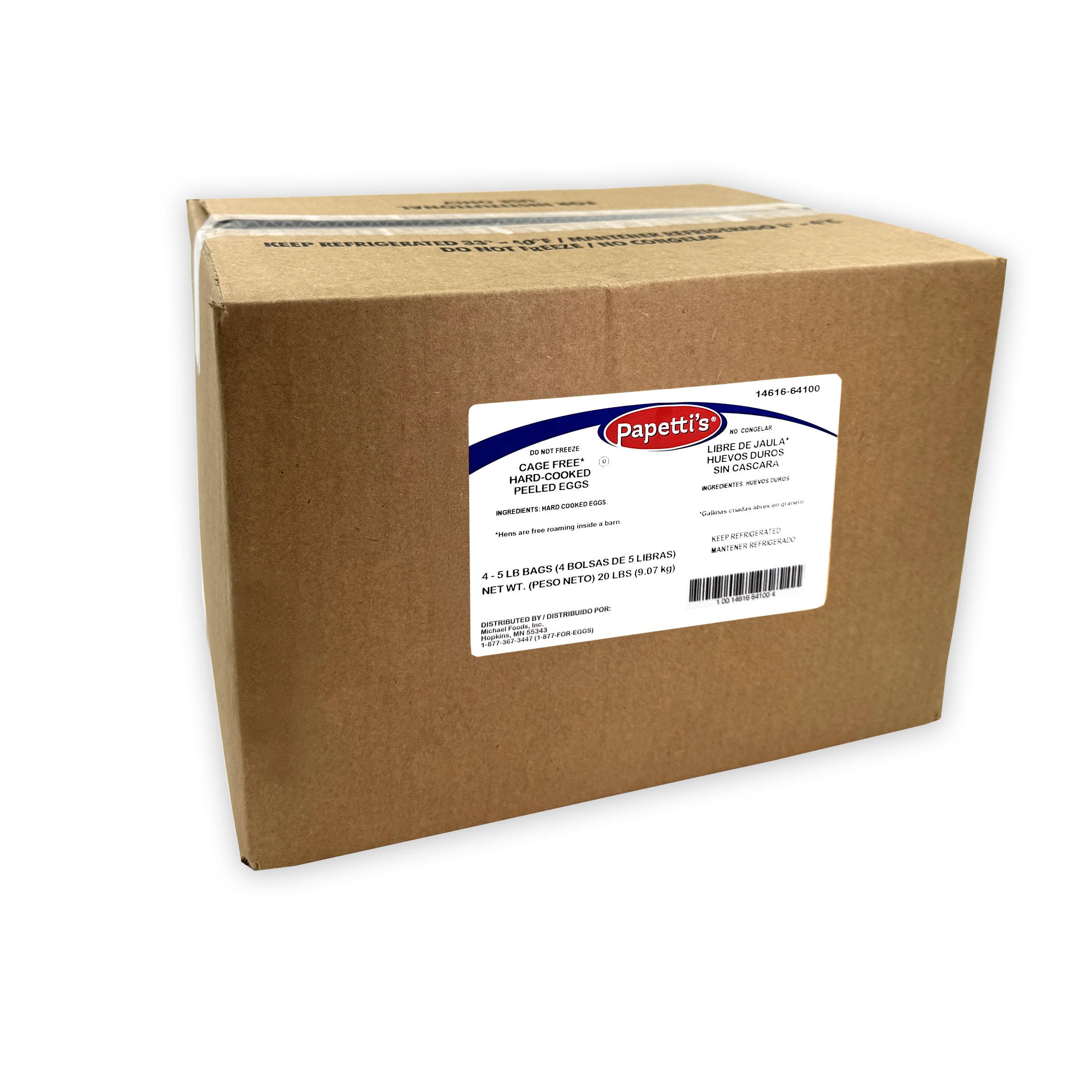 Papetti’s® Cage-Free Refrigerated Peeled Hard Cooked Eggs, 4/5 LB Dry Pack