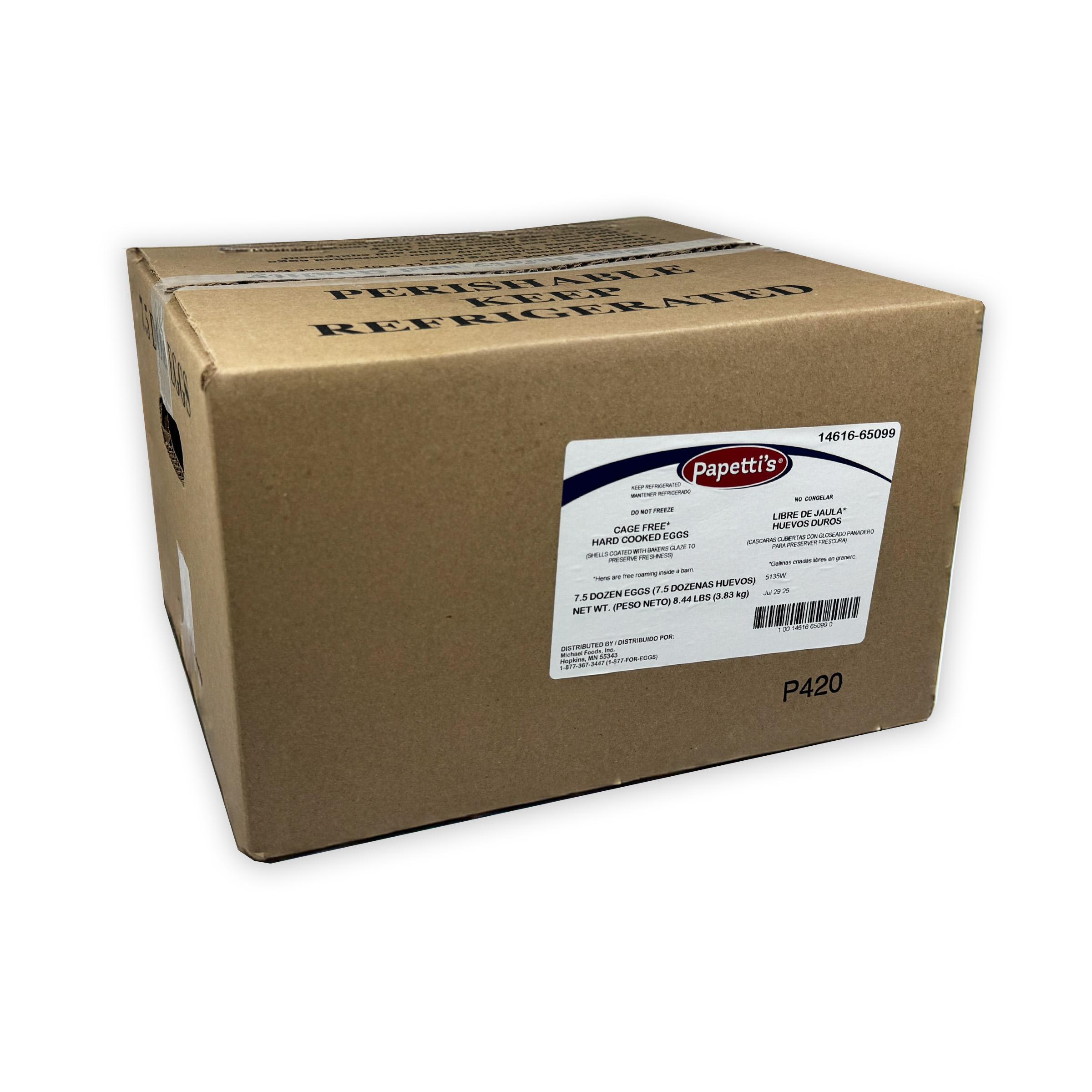 Papetti’s® Cage-Free Hard Cooked Shell On Eggs, 1/7.5 Dozen