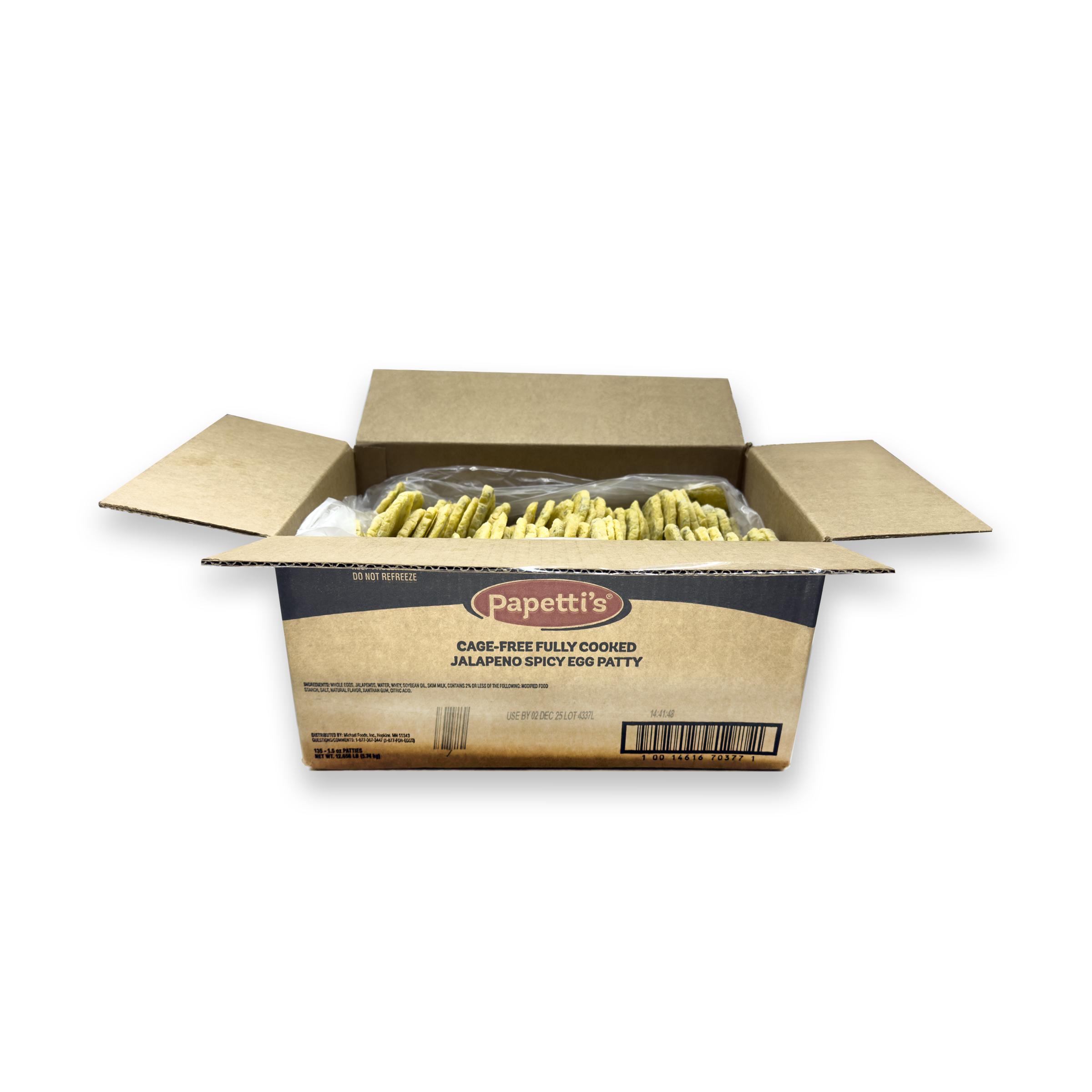 Papetti’s® Cage-Free Fully Cooked Spicy Egg Patty with Jalapeno, 135/1.5oz