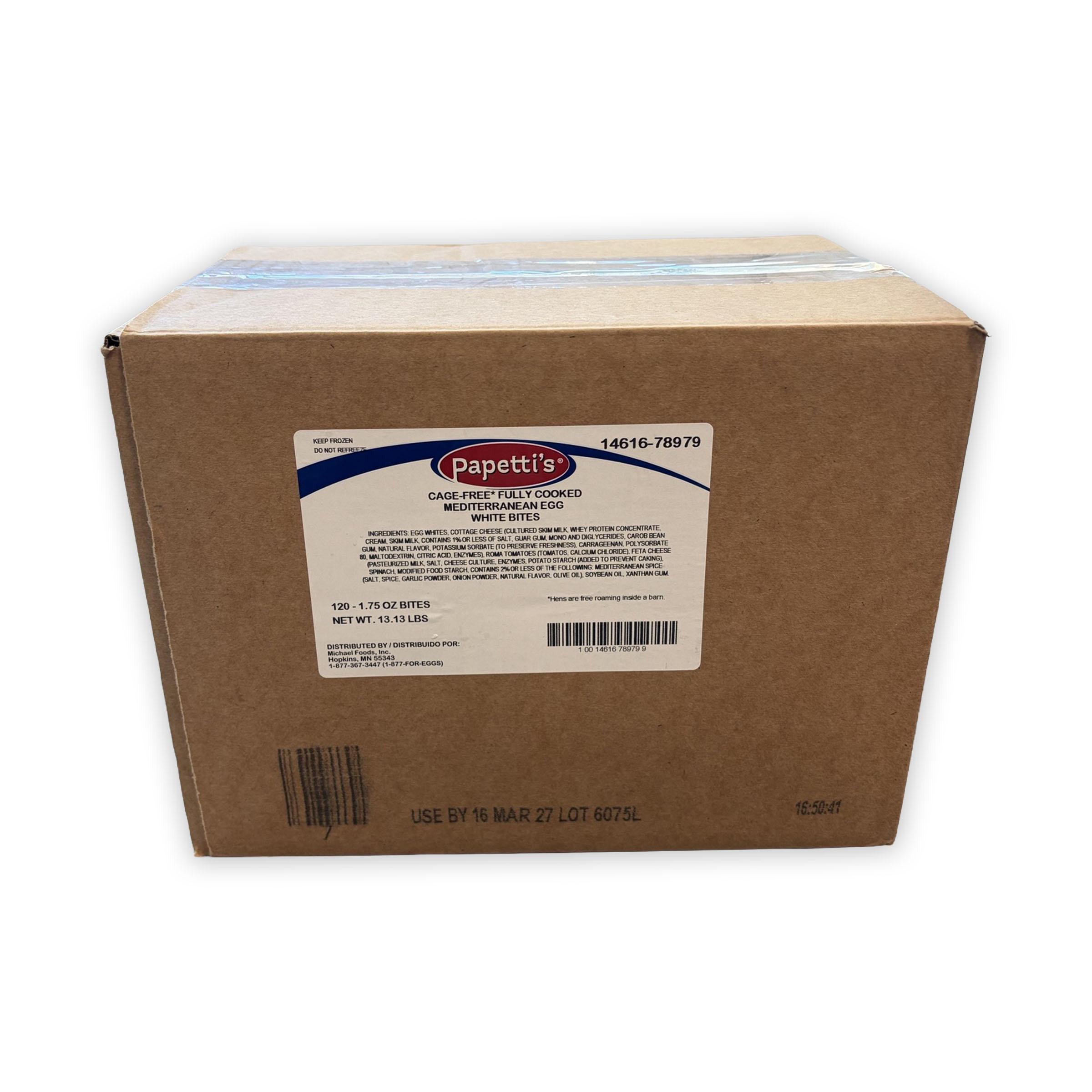 Papetti’s Cage-Free Fully Cooked Mediterranean Egg White Bite, 120/1.75 oz