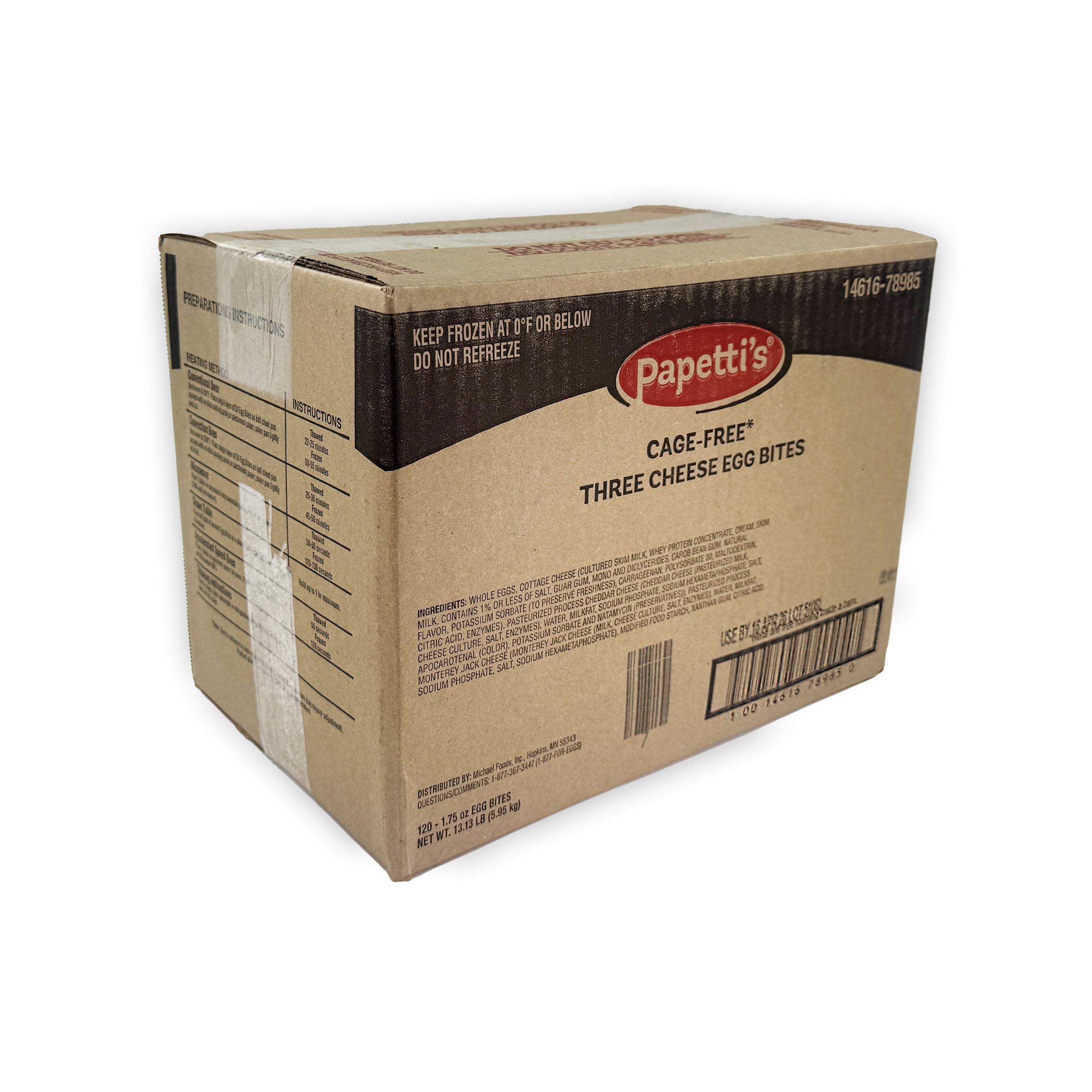 Papetti’s® Cage-Free Fully Cooked Three Cheese Egg Bite, 120/1.75 oz