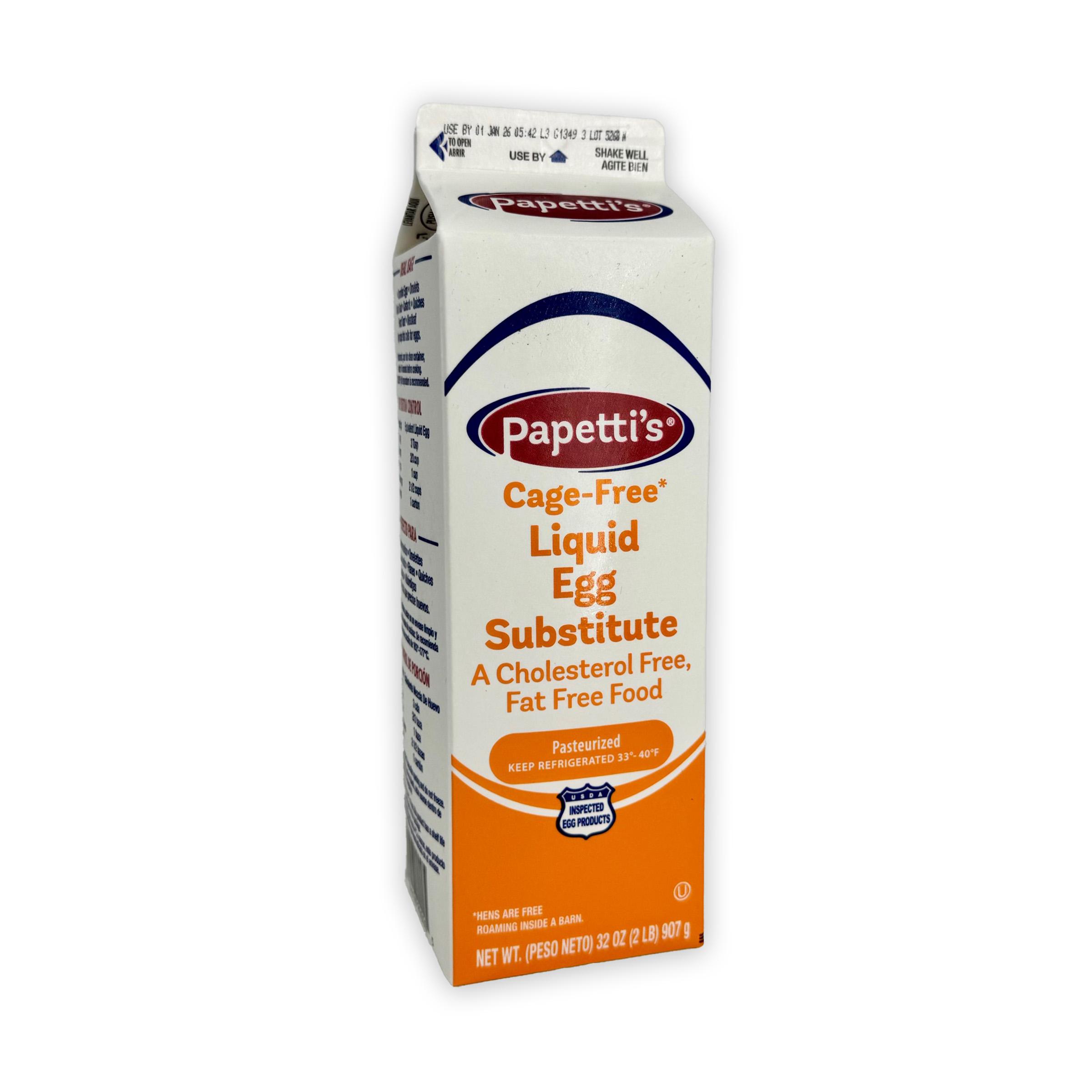 Papetti’s® Cage-Free, Refrigerated No Fat, No Cholesterol Liquid Egg Substitute, 15/2 Lb Cartons