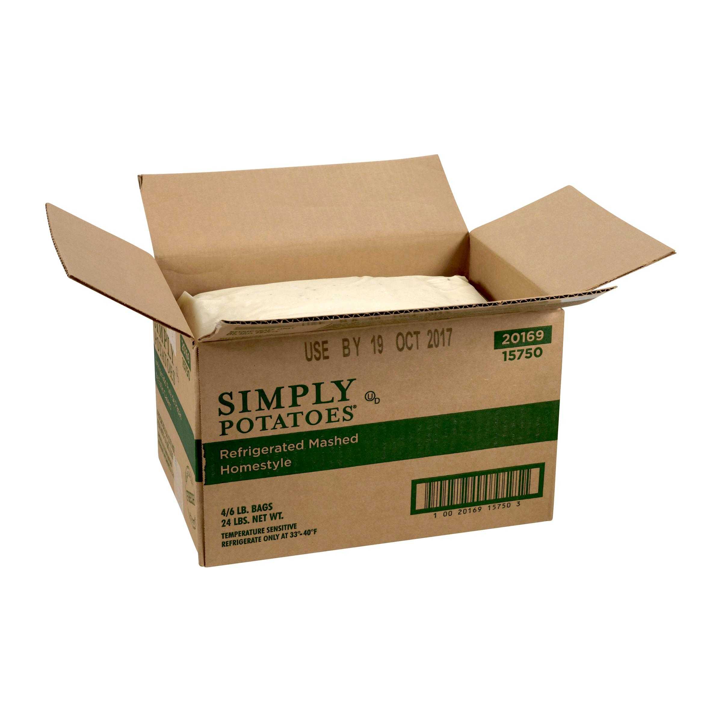 Simply Potatoes® Refrigerated Home-style Mashed Potatoes made with peeled russet potatoes, 4/6 Lb Bags