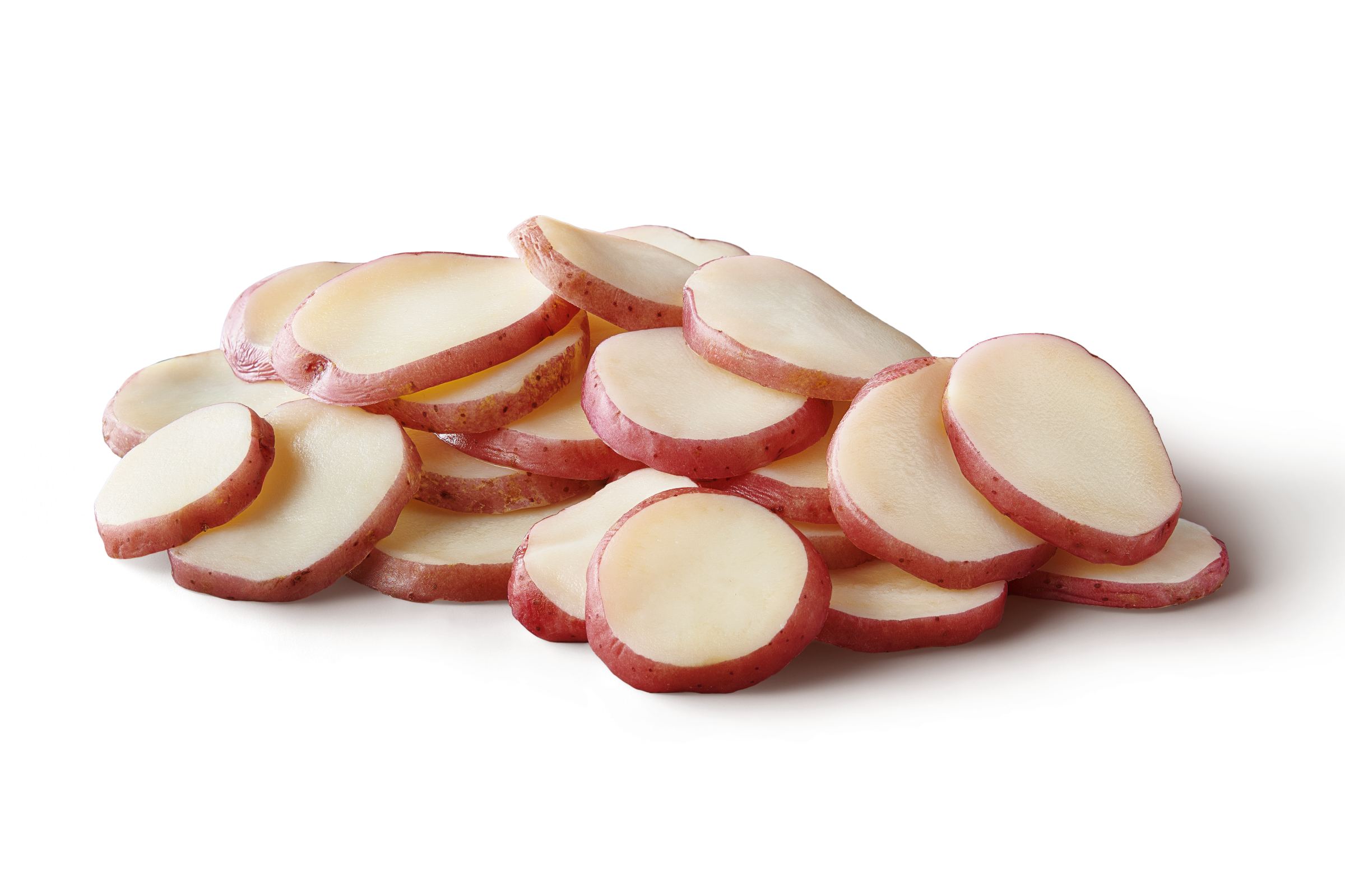 Simply Potatoes® Refrigerated Red Skin Sliced Potatoes made with skin on Red potatoes sliced 1/4″ thick, 2/10 Lb Bags