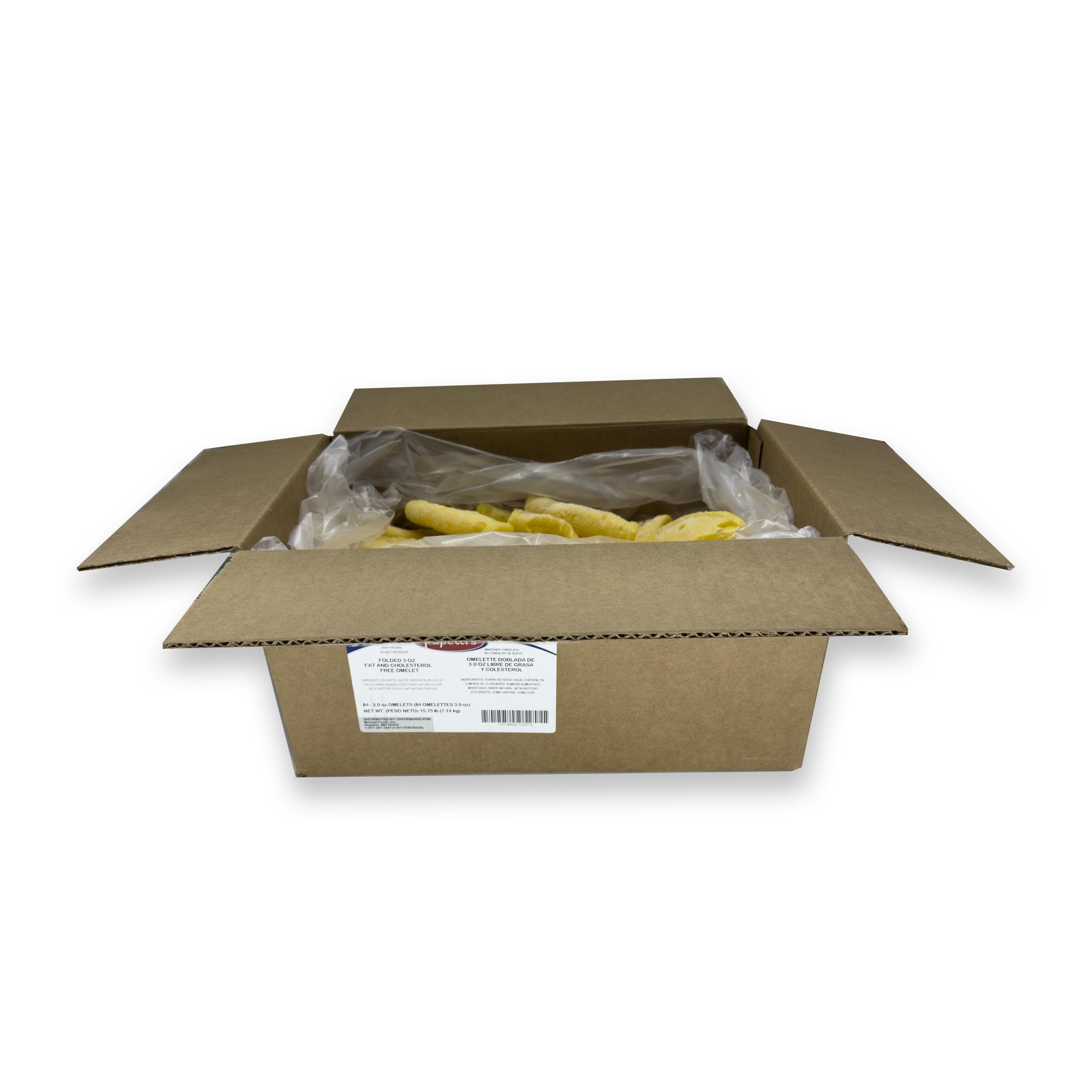 Papetti’s® Better ‘n Eggs® Fully-Cooked 5.5″ x 2.75″ Single folded Omelet, 84/3 oz