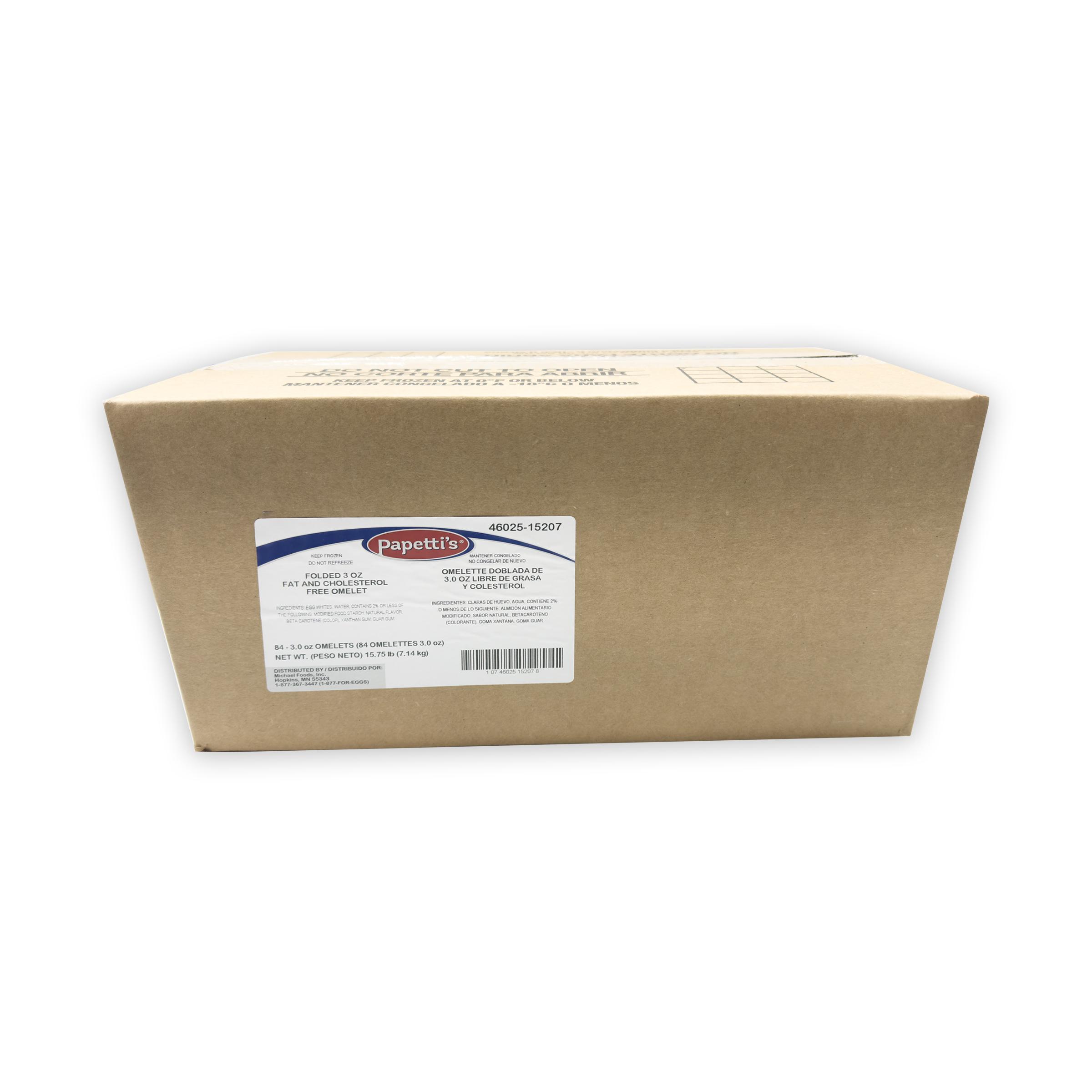 Papetti’s® Better ‘n Eggs® Fully-Cooked 5.5″ x 2.75″ Single folded Omelet, 84/3 oz