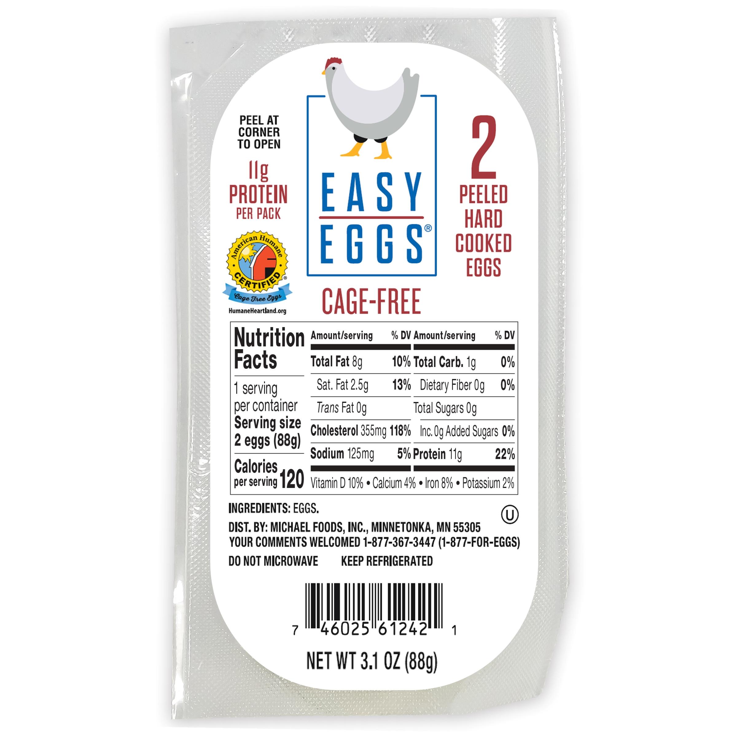 Easy Eggs® Cage-Free Peeled Hard Cooked Eggs, 14/2 Count Grab ‘N Go Dry Packs