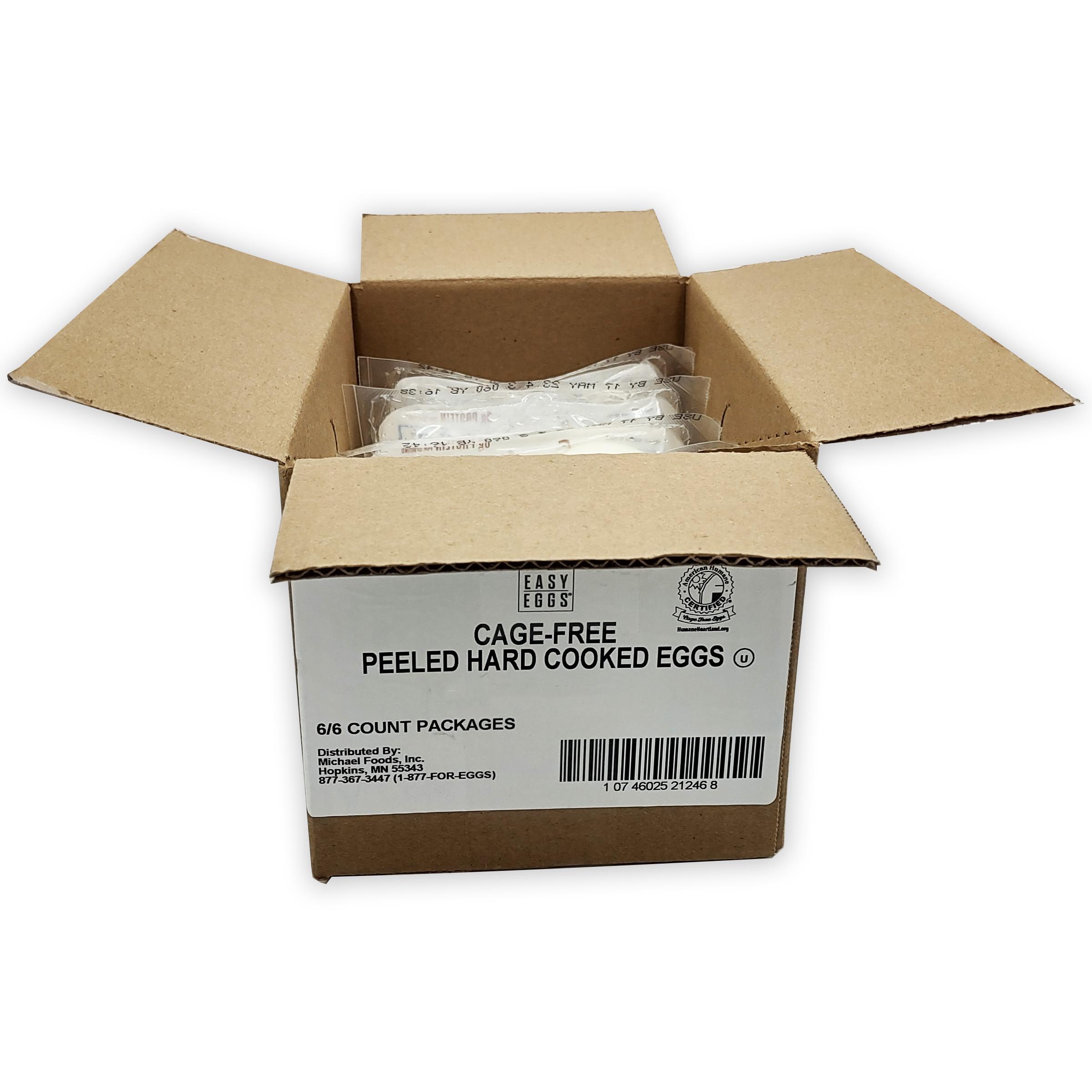 Easy Eggs® Cage-Free Peeled Hard Cooked Eggs, 6/6 Count Retail Ready Dry Pack