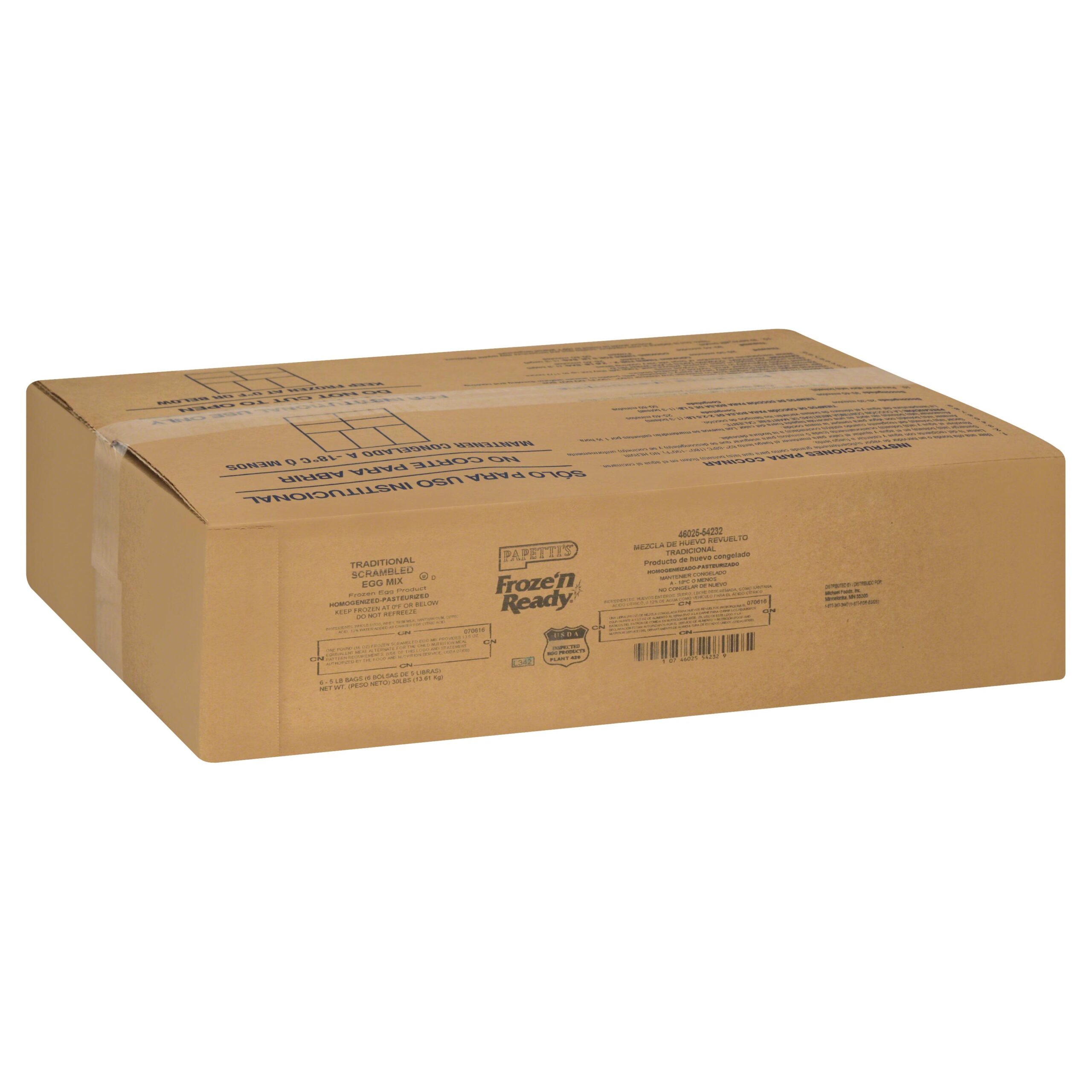 Papetti’s® Frozen Liquid Traditional Scrambled Egg Mix, 6/5 Lb Cook-in-Bags