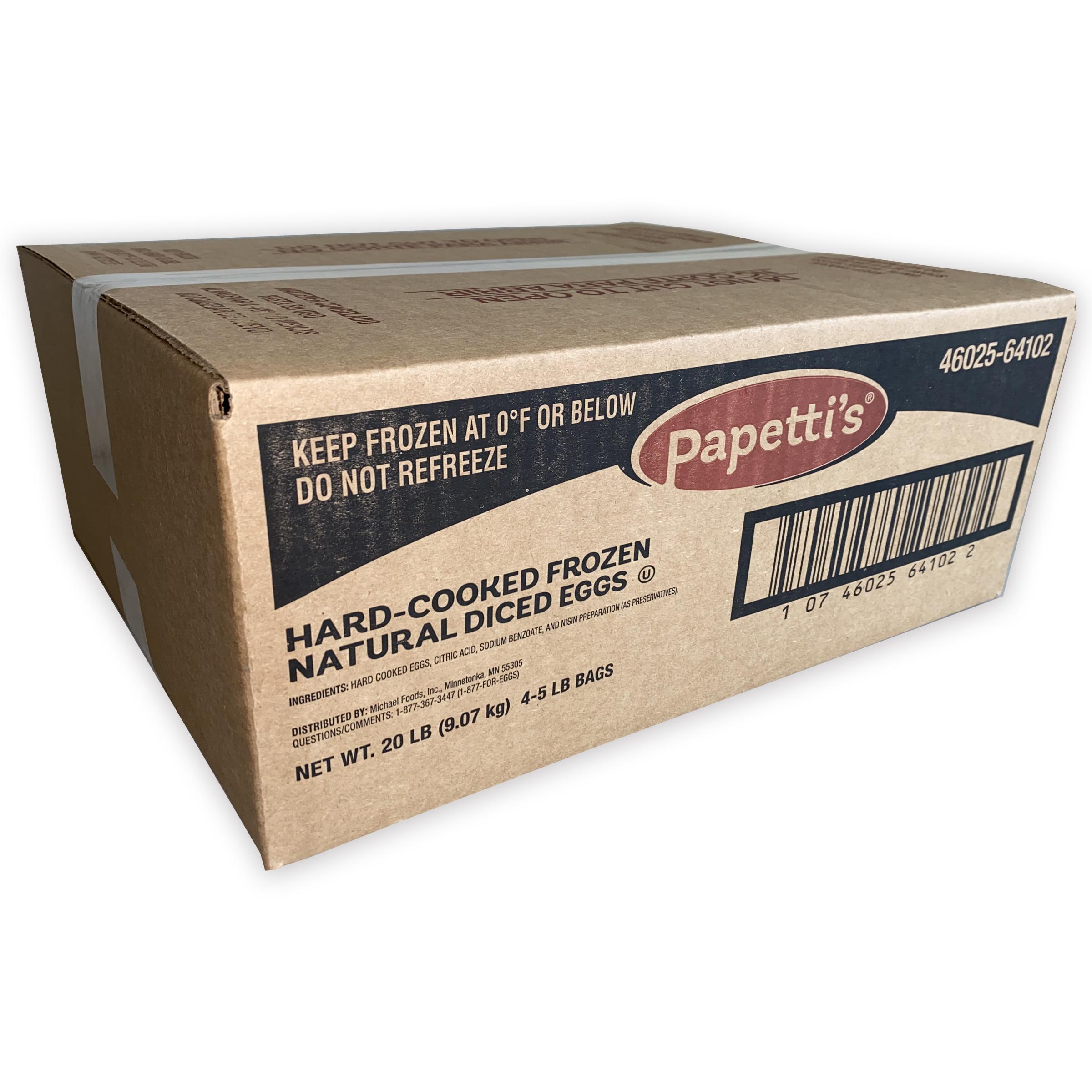 Papetti’s® Frozen Natural Diced Hard Cooked Eggs, 4/5 Lb Bag