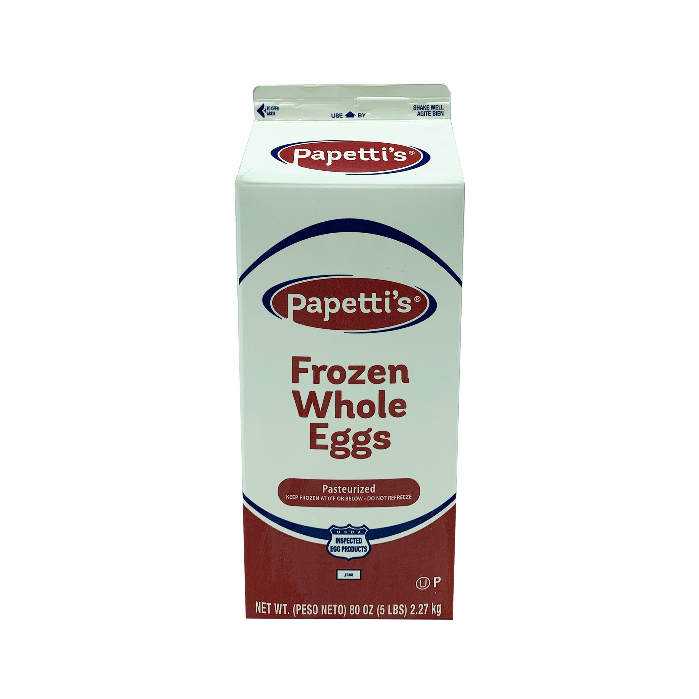 Papetti’s® Frozen Plain Whole Eggs with 24.2% Solids, 6/5 Lb Cartons