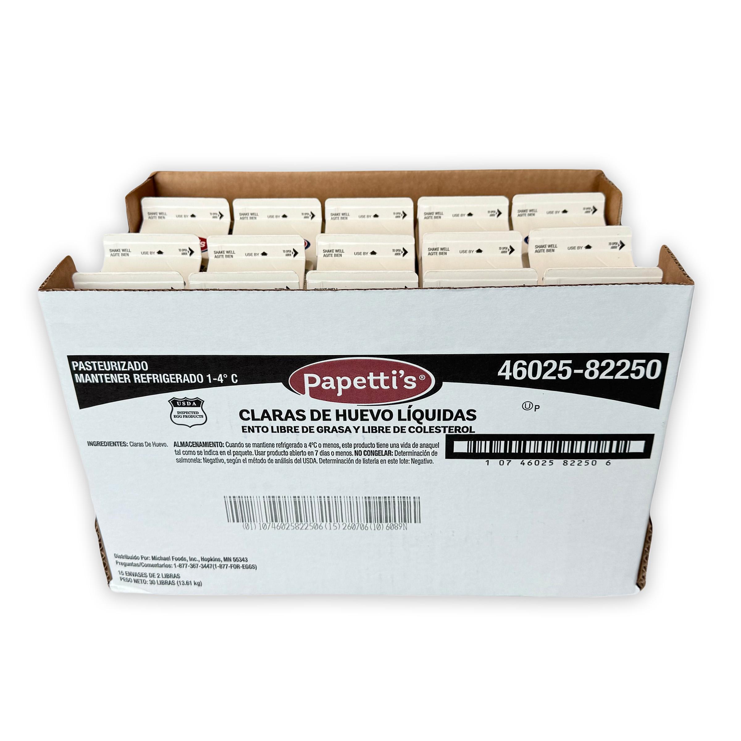 Papetti’s Refrigerated Liquid Egg Whites, 15/2 Lb Cartons