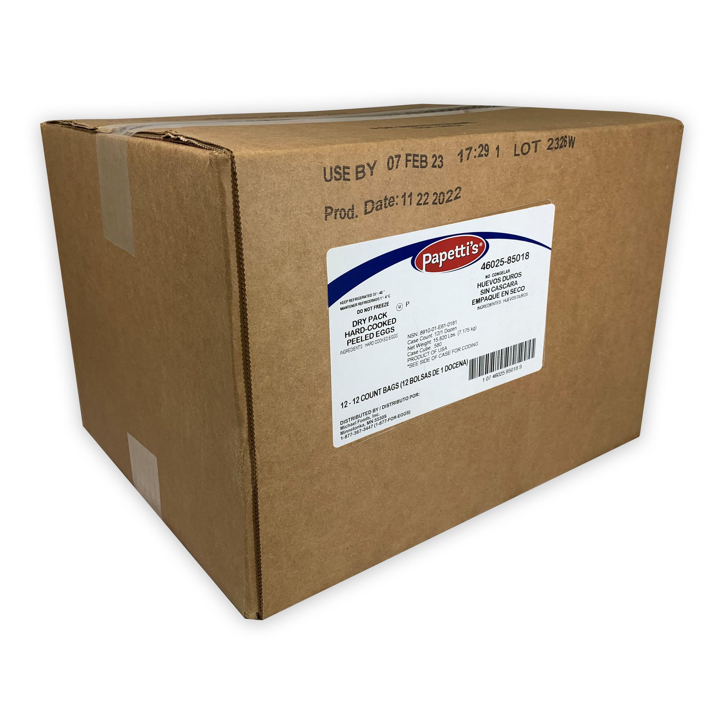 Papetti’s® Refrigerated Peeled Hard Cooked Eggs, 12/12 Count Dry Pack