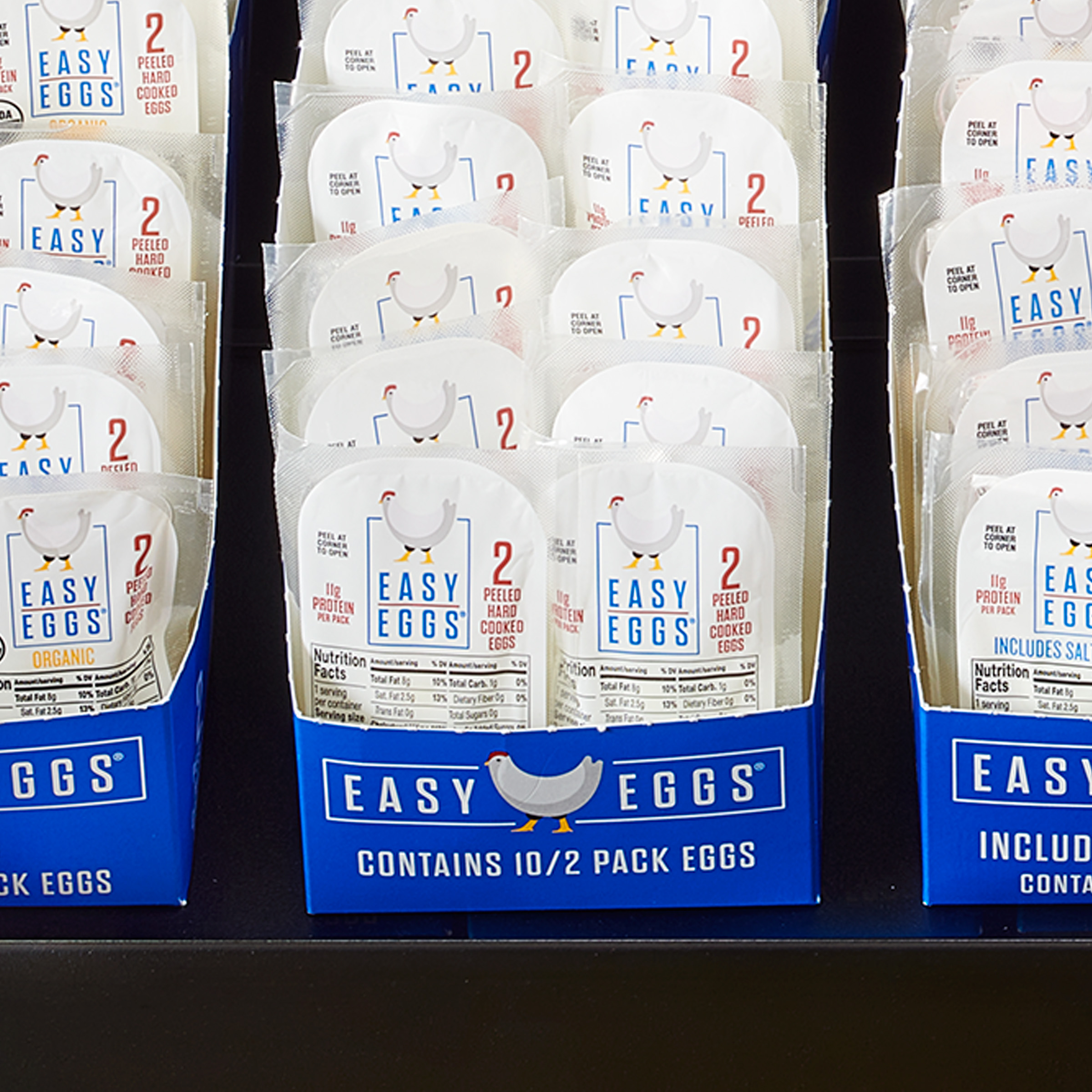 Easy Eggs® Peeled Hard Cooked Eggs, 2 Retail Trays with 10-2 Count Grab 'N Go Dry Packs
